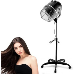 RELAX4LIFE Профессиональный фен 1050 Вт для парикмахерского салона, фен с основанием, высота 125-160 см, регулируемая температура 40-75°C, таймер 60 мину