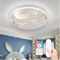 AHXIAOZN Светодиодный детский потолочный светильник, Звезда Луна потолочный светильник с пультом дистанционного управления, непрерывно димм