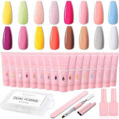 Makartt набор поли геля, гель для наращивания с 16 классическими цветами, гелевые инструменты для наращивания ногтей подарочный набор с базовы