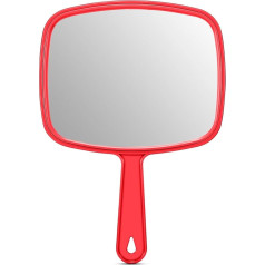 PROTECLE Большое красное квадратное парикмахерское ручное зеркало с ручкой 26,2 x 18,8 см