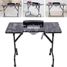 Портативный мобильный маникюрный стол Складной маникюрный стол Складной стол для дизайна ногтей Маникюрный стол с всасывающим пылесборн