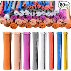 Упаковка из 80 стержней для завивки волос, 8 размеров стержней для волны волос, пластиковые бигуди для волос для женщин и девочек, бигуди для 