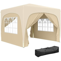 Outsunny Беседка 3 x 3 м, водоотталкивающая, прочная, зимостойкая, складная беседка, защита от ультрафиолета 50+, складной шатер для вечеринок, сад