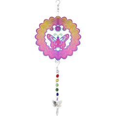 Металл Висит Бабочка Ветряные Куранты с Suncatcher Хвост 15cm 3D Ветряные Куранты Кинетический Сад Ветряные Куранты Нержавеющей Стали Ветряные Ск