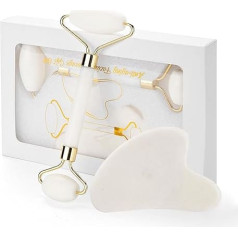 Инструменты Гуа Ша для лица и нефритовый ролик для ухода за кожей лица, глаз и шеи, 100% натуральный нефритовый камень для лица, инструмент дл