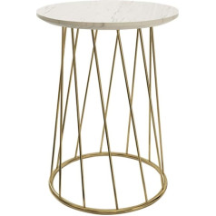 Cafiedr Кофейный столик, металл, мрамор, маленький журнальный столик, европейский стиль, гостиная, спальня, диванный столик -40x40x62 см