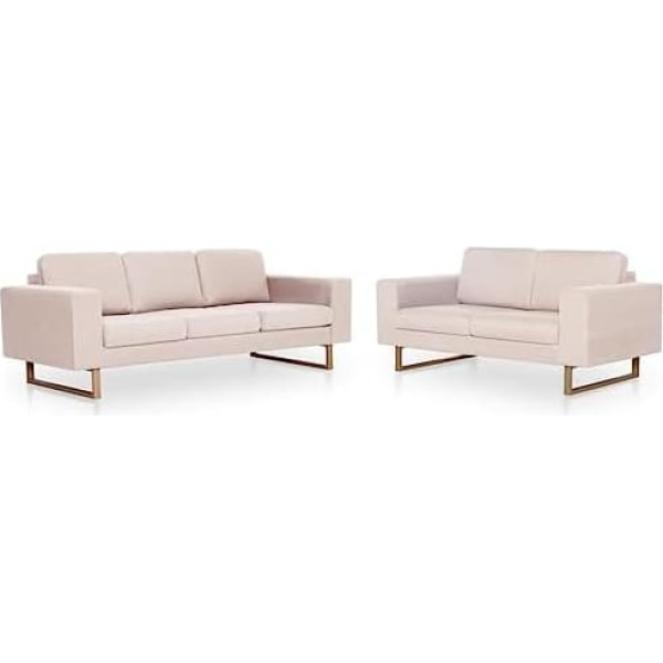 Hetftjn Кухонный диван-кровать Диваны Большой диван - 2-TLG. Диван комплект ткань кремовый белый для молодежной комнаты гостиная спальня гостини