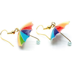 Miniblings зонтик серьги висит дождь зонтик радуга красочные LGBTQ+ - оригинальные модные украшения я серьги посеребренные, металл