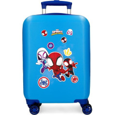 Детский чемодан Marvel Spiderman Go Webs Go, жесткий корпус, ABS, боковой комбинированный замок, 4 колеса, ручная кладь, синий, 33 x 50 x 20 см, чемодан 50, синий, 