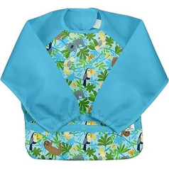 Green Spouts - Snap & Go Long Sleeve Bib - Aqua Faulth Jungle - 2-4 года