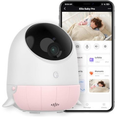 Радионяня Ellie с камерой и приложением, 2K интеллектуальная радионяня, ночное видение, двухстороннее аудио, колыбельная с искусственным плач