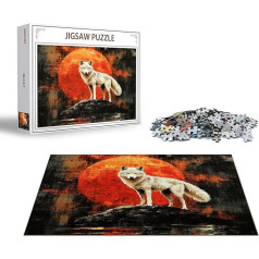 Puzzle Wolf Puzzle 1000 Pieces Moon Wooden Puzzle Adult, Premium Quality Classic Wooden Educational Game, DIY Classic Fun Jigsaw Adult, Challenging Game Jigsaws for Home Decor Gift x-1404