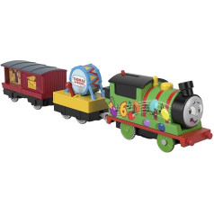 Игрушечный поезд Томас и Друзья Fisher-Price Friends Party Train Percy с мотором на батарейках для дошкольников от 3 лет, HDY72