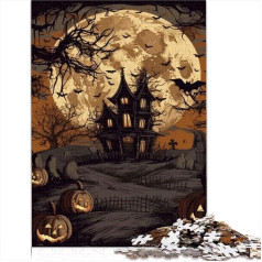 Пазлы 1000 штук для взрослых Страшные пазлы Хэллоуин для взрослых Деревянные пазлы Устойчивые пазлы для взрослых Уникальный день рождения и