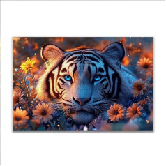 Puzzle 1000 Pieces Tiger Animal Puzzle Adults Challenging, Classic Wooden Jigsaw Puzzles Adults, Jigsaw Puzzles for The Whole Family, Wooden Jigsaw Puzzles from 14 Years for Boy Girl for Gifts L-7