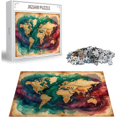 Пазл Ретро пазл 3000 деталей, деревянный пазл для взрослых, разноцветный деревянный пазл, классические пазлы Карта мира деревянный пазл для 