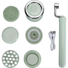5 Pinselköpfe Elektrische Körperwäsche, Waterpoof Deep Clean Duschpinsel mit Massagefunktion, Langgrad Rückenpeeling für Badezimmer, 3 Zahnräder für Gesicht (2)