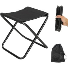 Yunlaishaocer Campinghocker Faltbar, Tragbar Balkon Hocker, Mini Camping Hocker Outdoor Angelhocker Mit Aufbewahrungstasche, Stuhl BBQ Angeln Reisen Wandern Garten Strand (Schwarz)
