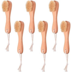 6 Stück Gesichtspeeling Trockenbürste Naturborsten Holz Reinigungsbürste für Gesichtsbehandlungen