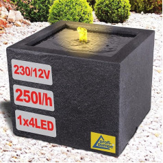 Декоративный садовый фонтан Крытый фонтан со светодиодной подсветкой 230 В Водопад Водный объект для сада, садового пруда, патио, балкона