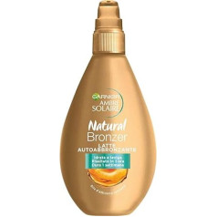Garnier Ambre Solaire Natural Bronzer Self Tanning Milk Видимый результат за 1 час Обогащен питательным абрикосовым маслом Веганская формула 150 мл
