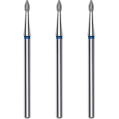 STALEKS PRO Cuticle Cutter Набор из 3 алмазных кусачек 4 x 1,8 мм Оливковая форма (средняя зернистость)