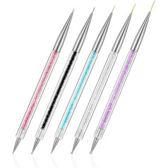 5 Stücke Professionelle 2 Möglichkeiten Nail Art Punktierung Stift Kunststoff Stahl Strass Pickup Stift Maniküre Werkzeuge