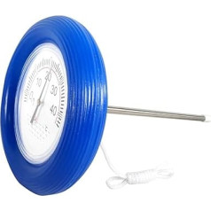 well2wellness® Mida.Therm Термометр для бассейна Круглый термометр с синим плавательным кольцом и крепежным шнуром