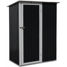 Alice's Garden - Металлический садовый сарай - LYS - 1,36 м² Антрацитовый серый и белый - Сарай для инструментов с одной дверью с замком, включает компл