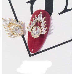 Последние 2 Шт. Количество Кулон Цепь 3D Сплав Бабочка Ногтей Искусство Циркон Жемчужина Металл Маникюр Ногтей DIY Аксессуары Ногтей Украшен