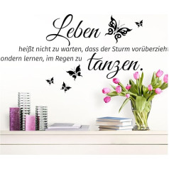W3305 Наклейка на стену Sayings Life Dance I Black (W x H) 70 x 32 см I Наклейка на стену Wall Sticker Wall Sayings for Living Room Bedroom Hallway Hallway Wall Sticker