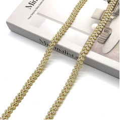 DHER Отделка тесьмой Границы Ленты Цветочные Ленты Gimp тесьма 10 м Золото Отделка Плетеный Край Кружева Лента Шторы Одежда Аксессуары Украшен