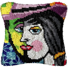 ROCKY&CHAO Myriad Choices Latch Hook Rug for DIY Latch Sets with Cushion 43 x 43 cm Cushion Cover for Adults and Children Latch Hook Kit Home Accessory Wall Art