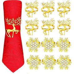 Рождественские кольца для салфеток Олень Лось Снежинка Рождественская пряжка для салфеток на ужин День благодарения Рождество Новый год (
