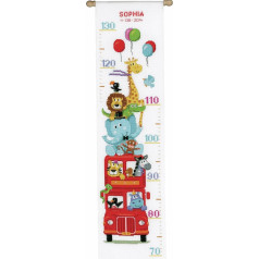 Набор для вышивания счетным крестом Vervaco Height Chart Funny Bus, разноцветный