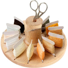 Подставка для ниток, хранение ниток, буковое дерево, вышивальные нитки, держатель для ниток, 14 отделений, органайзер для вышивальных ниток, 