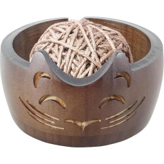 Деревянные чаши для пряжи для вязания и вязание крючком кот вязание пряжи хранения с отверстиями сосна вязание пряжи держатель портативны