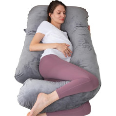 Подушка для беременных U-образной формы для сна, подушка для беременных женщин для поддержки живота (хлопок, серый)