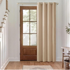 MIULEE Blackout Curtain Beige Opaque Curtains with Eyelets 1 Piece H 245 x W 200 cm Door Curtains Darkening Living Room Bedroom Blackout Curtain