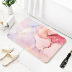 IDYFODOL Мочалка Коврик для душа нескользящий устойчивый к плесени ПВХ Машинная стирка Коврики для ванной для душа 60×40 см (розовый мраморный п