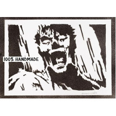 Bers. Постер Guts Poster Handmade Graffiti Street Art - Эстетическое художественное произведение Украшение стены Гостиная картина Спальня Украшение стены Кар