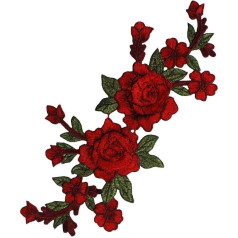 1 Шт. 3D Цветочная Вышивка Кружево Аппликация Ткань Патчи Мотив Скрапбукинг Для Одежды Декорированные Швейные Аксессуары (Красный)