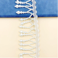 3 ярда жемчужной кружевной ленты, жемчужная отделка подвески, кисточки декоративные ленты, бахрома ленты для DIY ремесла, шитье, свадьба, сва