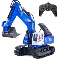 NEXBOX Дистанционно управляемый экскаватор подарок для детей - RC игрушка с металлической лопатой, имитацией дыма, световыми и звуковыми эффек