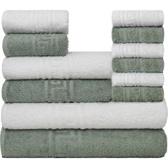 Набор полотенец nice homeit из 12 предметов, 100% хлопок, мягкие и хорошо впитывающие полотенца для ванной комнаты, лица и биде разных размеров, сде