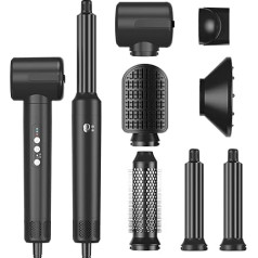 Стайлер 7 в 1 с горячим воздухом, 110000 об/мин, высокоскоростной фен с отрицательным ионом, многофункциональный стайлер для волос с 7 насадками