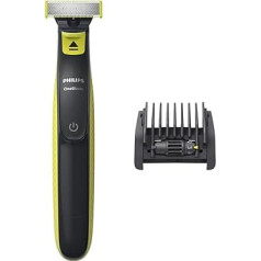 Philips OneBlade - это 5 в 1: регулируемая расческа, триммер, бритва и электробритва для мужчин, QP2724/20. Зеленый