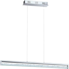 EGLO LED Kristall Pendellampe Cardito 1, 1 flammige Pendelleuchte, Hängeleuchteus Metall in Chrom, Glas Kristalle klar, touch dimmbar, Weißtöne einstellbar
