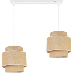 Light-Home Boho Pendant Lamp - Потолочный светильник для гостиной, спальни и столовой - Металлический подвесной светильник с тканевым абажуром - E27-2 ламп