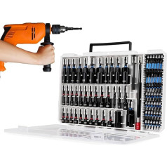 Магнитный набор гайковертов, набор строительных инструментов, 5.12x6.69x8.27 дюймов, 80 частей шестигранных торцевых головок, ударопрочный дизай